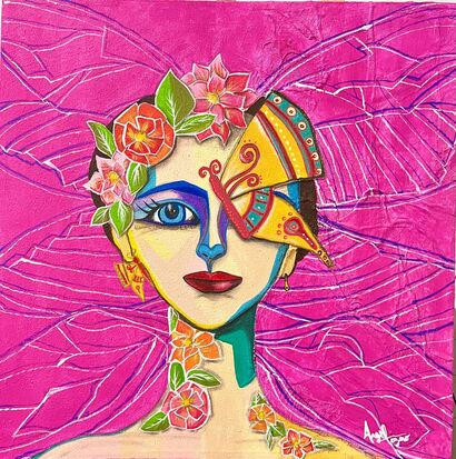 Mujer mariposa - a Paint Artowrk by Angeles lozano padilla